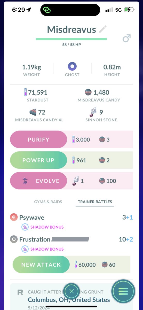 josephcup18's tweet image. About time they put in a new psychic move #Psychic #NewMove #psywave   #PokemonGO