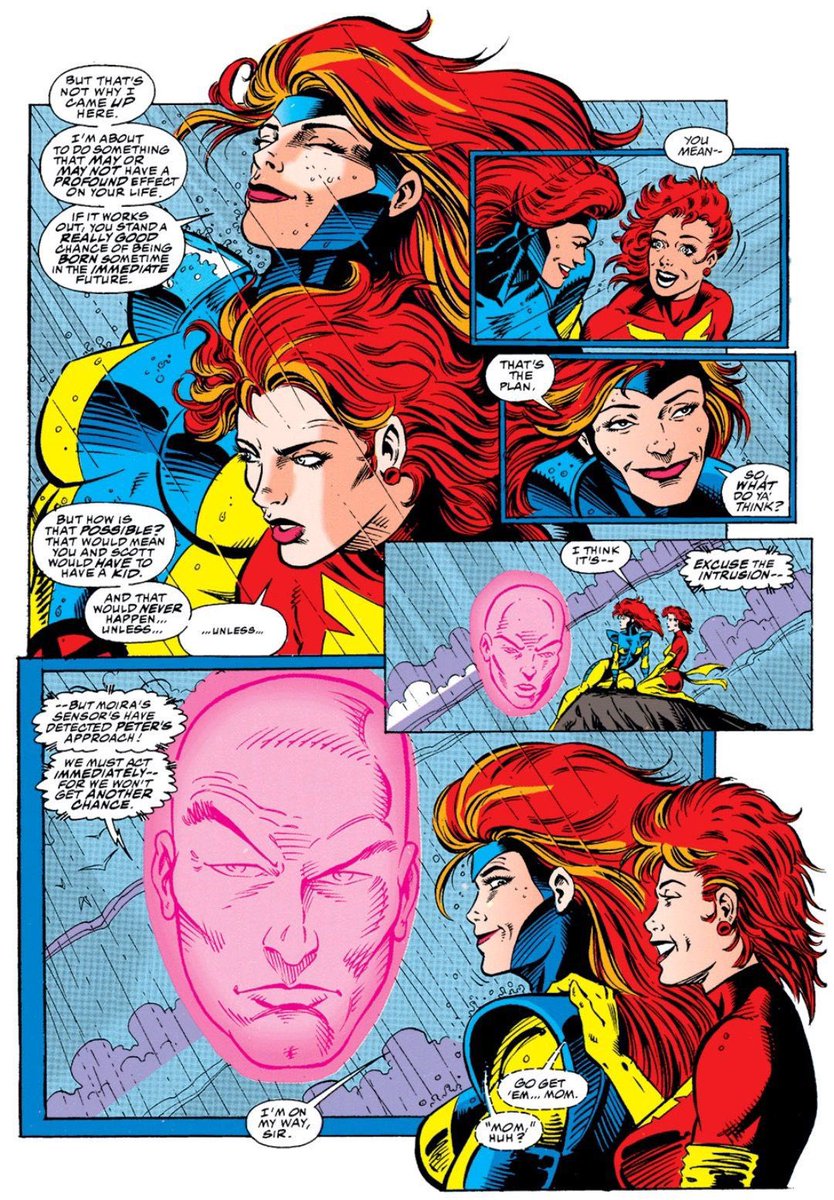 This moment between Rachel and her mother jean 🥹❤️ is amazing.. i love how this is the first time jean mentions marrying scott and having a kid and how the first person she tells is her future daughter. #xmen