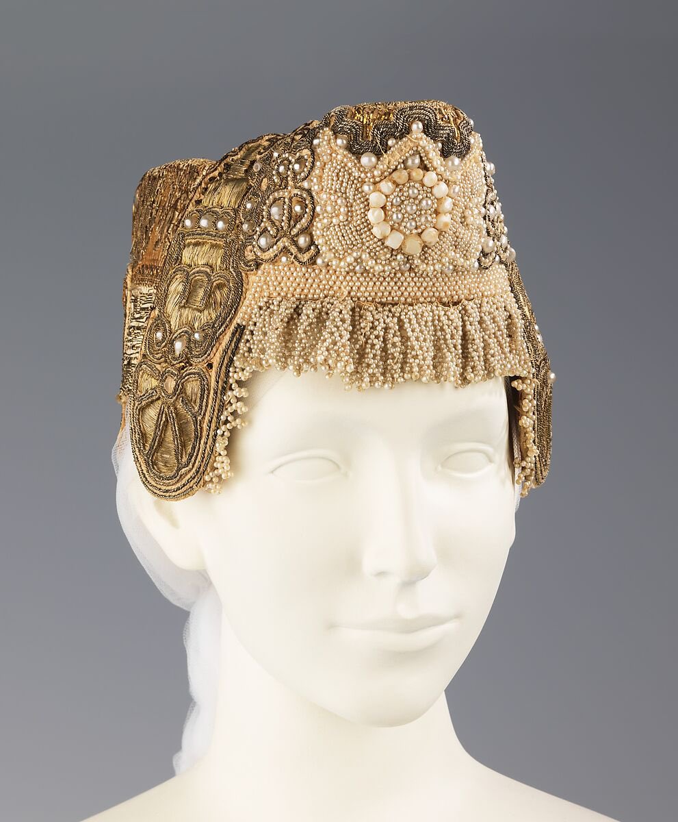 19th century Russian headdress from the collection of Natalia de Shabelsky (1841-1905), a Russian noblewoman compelled to preserve what she perceived as the vanishing folk art traditions of her native country