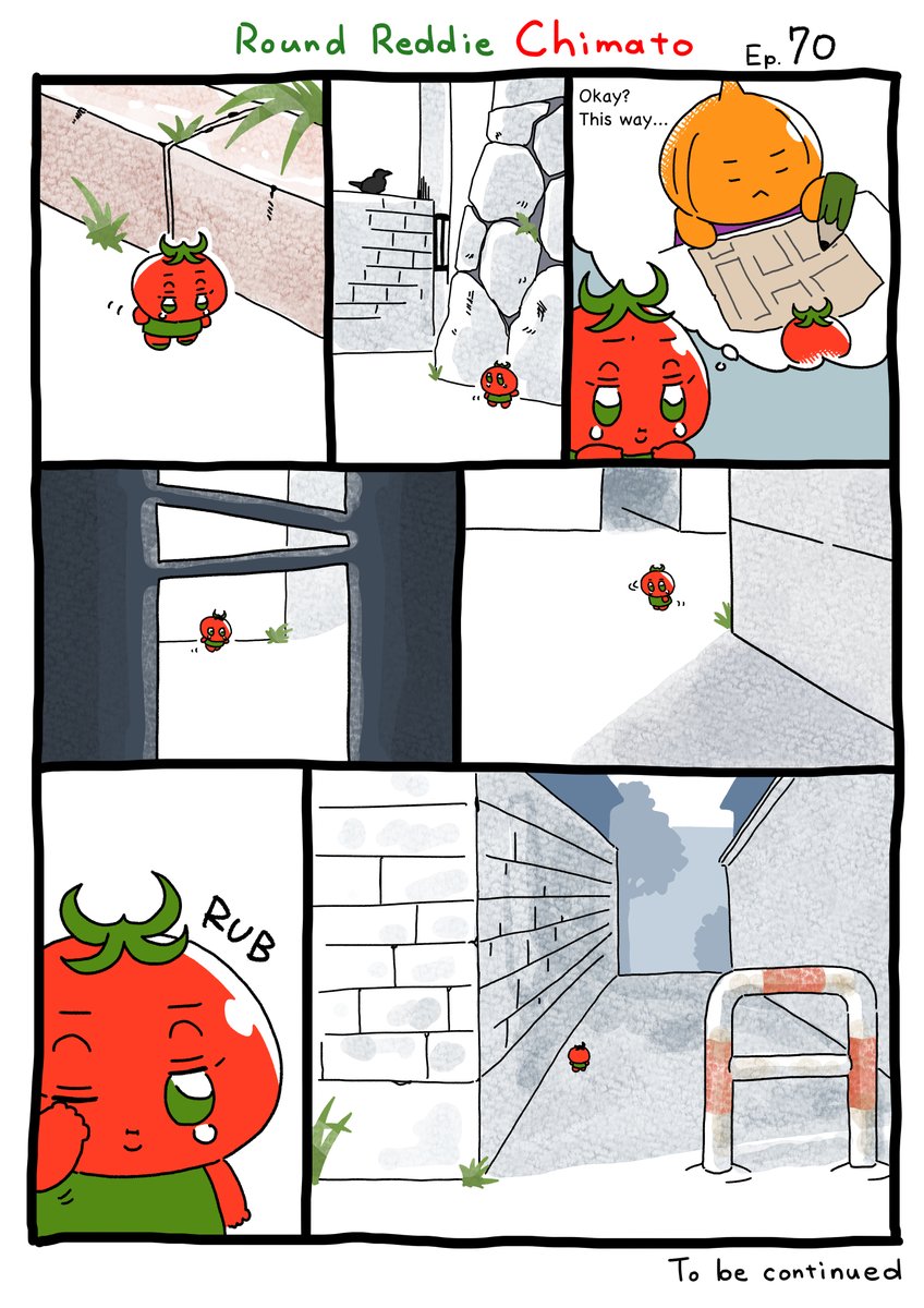 Round Reddie Chimato
Ep.70
“Feeling of Loneliness”

Story and art by Yusaku Kon
Translated by Mei

#illustration #comics #comic #manga #comicart #japanesemanga #picturebook #tomato #vegetable #cute #kawaii #roundreddiechimato