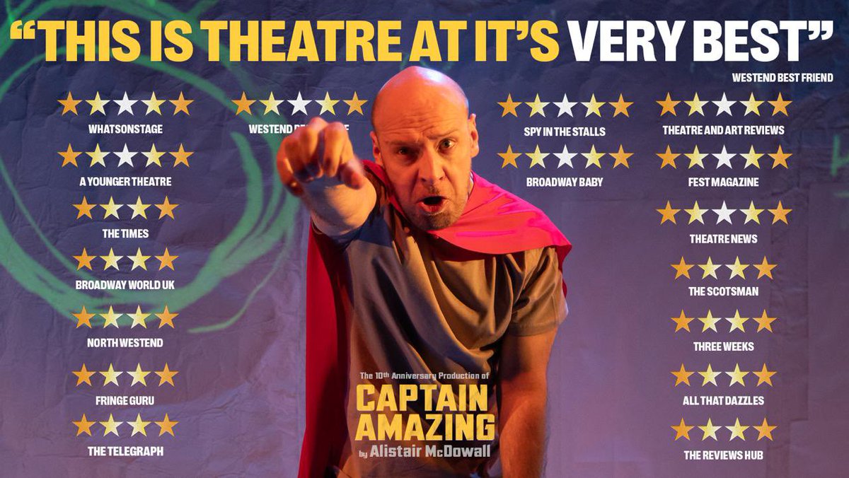 16 SHOWS LEFT! Come and see @captamazing2024 @swkplay - we are having an absolute blast and enjoying championing #fringetheatre !!!