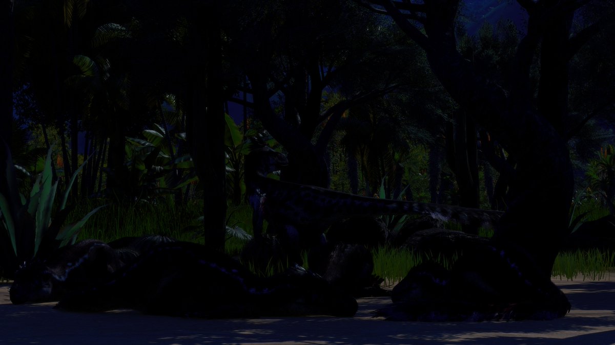 Utahraptor.

We found a small group of these animals and monitored them for a day. They present marked differences with the last group that we saw. We conclude that it seems as if they are looking for something...

'Jurassic world evolution 2'

#JurassicWorldEvolution2
