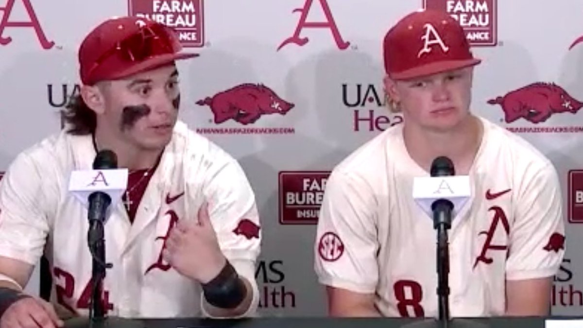 WATCH: Arkansas’ Peyton Holt, Hudson White and Gabe Gaeckle postgame press conference after the 9-6 win over Mississippi State on Sunday afternoon. youtu.be/zYaGV6uiDfw #WPS
