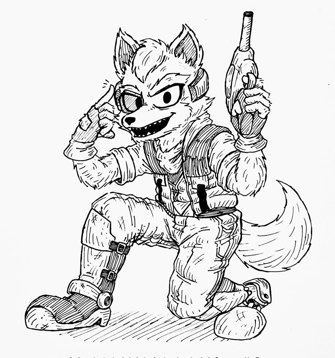 Fox doodle. Tried drawing him a bit more on model

#StarFox