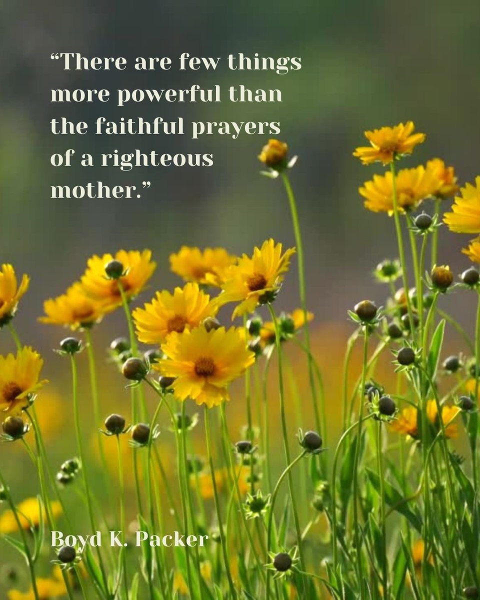 “There are few things more powerful than the faithful prayers of a righteous mother.” ~ President Boyd K. Packer #TrustGod #CountOnHim #MothersDay #HearHim #ComeUntoChrist #ShareGoodness #ChildrenOfGod #GodLovesYou #TheChurchOfJesusChristOfLatterDaySaints