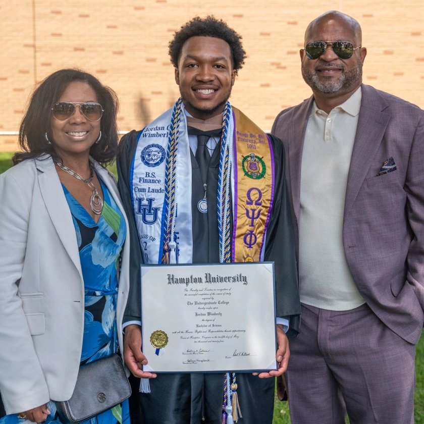 Congratulations J3 Jordan Christian for receiving his BS Degree in Finance Cum Laude from Hampton University! J3 maintained a 3.4 GPA while playing Football and being a member of <a href="/OfficialOPPF/">Omega Psi Phi® Fraternity</a> ! #ProudParents #Blessed #HU24