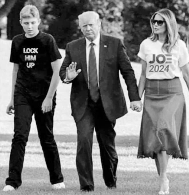 Even his kid Barron says #LockHimUp. And Melania is voting for #JoeBiden2024
