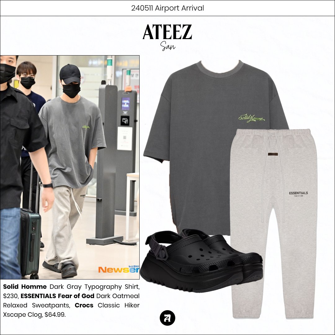 ateezrunway's tweet photo. 240511 @ATEEZofficial Airport Arrival
San wears SOLID HOMME, ESSENTIALS @fearofgod and @Crocs.
https://t.co/WzTzYolcUV
https://t.co/QmR4nl6CfM
#ATEEZ #에이티즈 #SAN #산 #SanFashion #SanStyle #ATEEZFashion #ATEEZStyle #solidhomme #essentials #essentialsfearofgod #crocs https://t.co/qzcRVp3TQQ