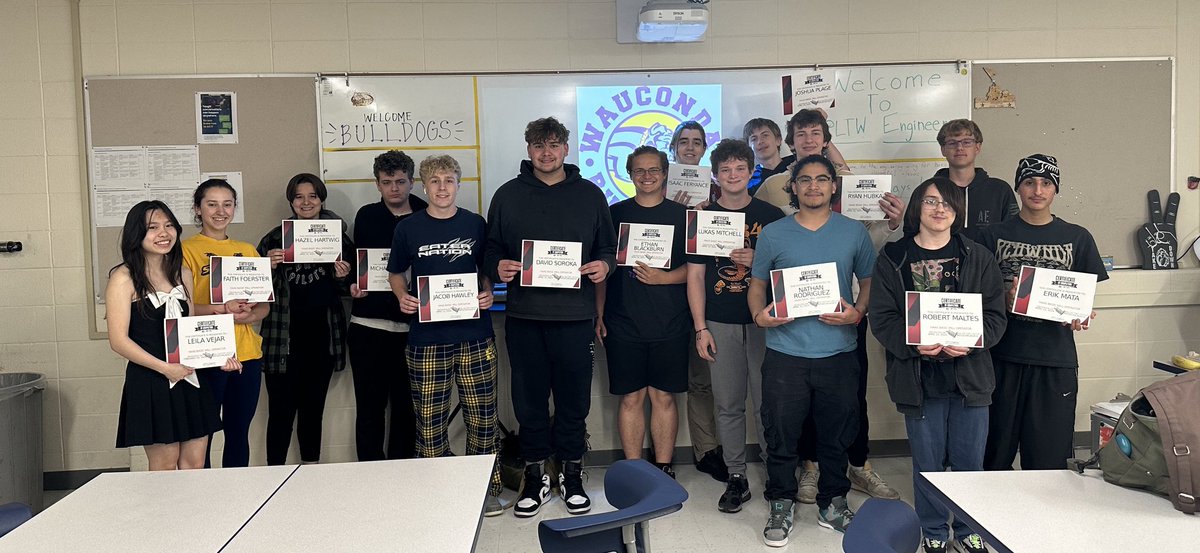 WHS PLTW CIM Class-Huge congratulations to all 18 Engineering students for obtaining their certifications as HAAS Mill Operators!