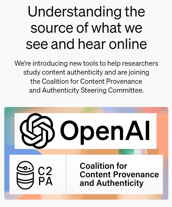 OpenAI joins C2PA Steering Committee !!! 🚨🚨🚨

Yes, they willingly joined Adobe's #C2PA surveillance mafia !

They are also developing 'tamper resistant watermarking': Steganography techniques for surveillance!

openai.com/index/understa…