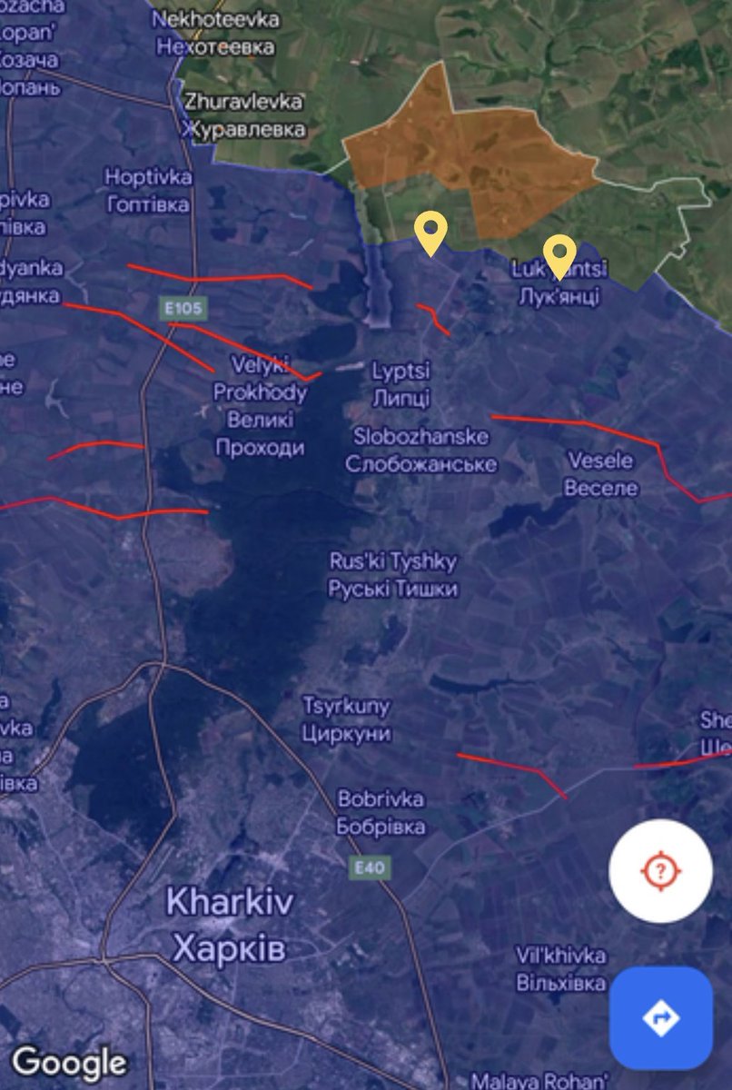 Russian forces are at the closest 1.5 miles and about 4 miles from the main Ukrainian defensive lines in this area as mapped by @clement_molin