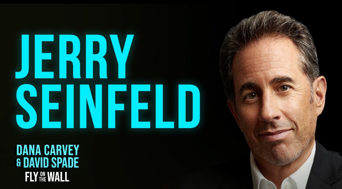 The hilarious @JerrySeinfeld joins me and @DavidSpade on this weeks @flyonthewallpod . Have ya listened yet? Cant wait to read all the comments! Full episode: link.chtbl.com/FlyOnTheWall #comedy