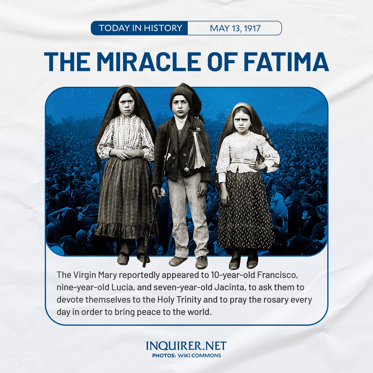 Our Lady of Fatima, pray for us. 🙏 Today, May 13, marks the 107th anniversary of the Apparition of Our Lady of Fatima.