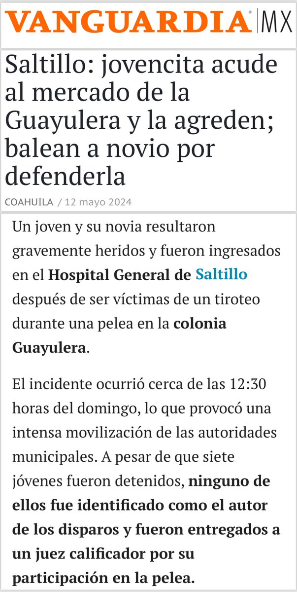 saltillotwit's tweet photo. #Coahuila #Monclova #Torreon #Acuña #PiedrasNegras #Mexico 

#Saltillo
BALAZOS EN LA COL. GUAYULERA

UN JOVEN Y SU NOVIA HERIDOS DE GRAVEDAD

A PLENA LUZ DEL DÍA HIEREN DE GRAVEDAD A JÓVENES CON DISPAROS, GOLPES, BOTELLAS Y PIEDRAS
. https://t.co/b97DSgNGGE