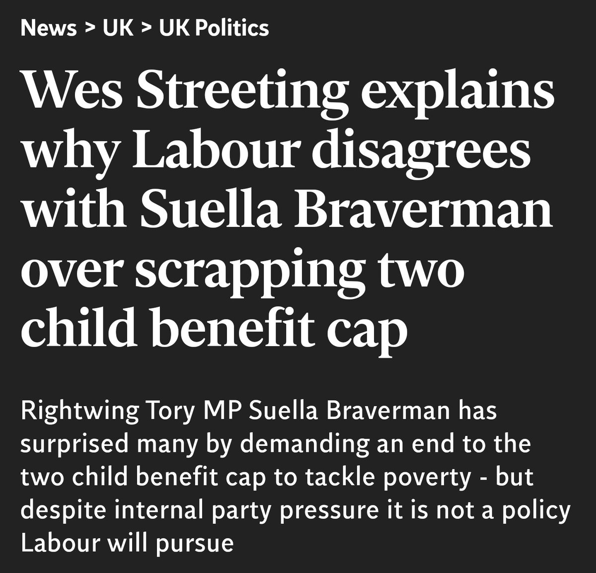 This is the level of monster Wes Streeting is. Being more of a monster than Suella Braverman takes a lot of doing. What an evil little pupsqueak he is...