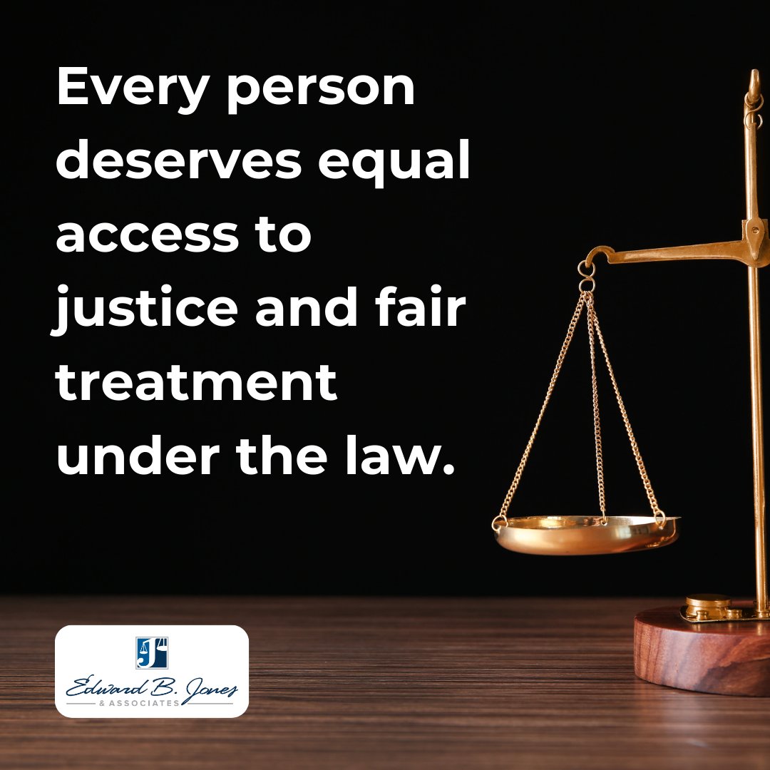 Equality is the cornerstone of justice.

At Edward B. Jones Law Firm, we believe that every person deserves equal access to justice and fair treatment under the law.

#EqualJustice #FairTreatment #EdwardBJonesLaw