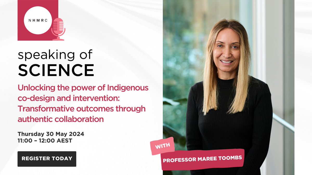 Distinguished researcher and Indigenous leader, Professor Maree Toombs of @UNSW is joining us for our Speaking of Science May webinar to discuss her research into Indigenous health #NRW2024. Date: Thursday 30 May 2024 Time: 11:00-12:00 AEST Register now: ow.ly/rApo50RvkBl