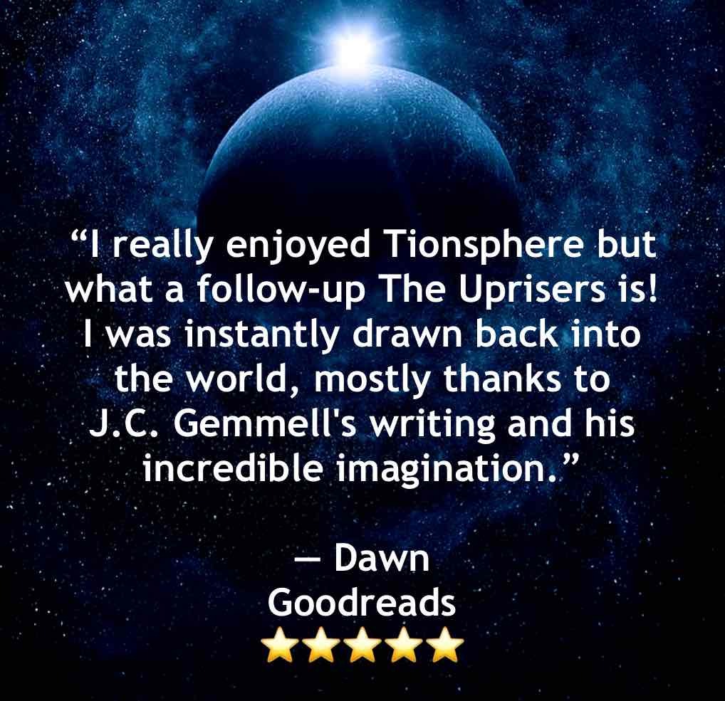 Earth’s oceans were safely stored in orbit.
Now something is hurling them towards Tion.

The Uprisers
jcgemmell.com/LU
#scifibooks