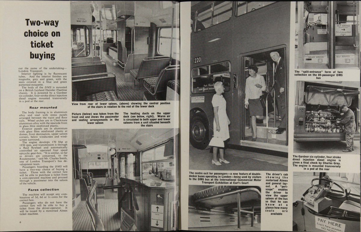 #London #Transport (LT) Magazine (Vol. 24, No 7 - October 1970) clipping: The launch of the Daimler Fleetline with bodywork by Metro Cammell Weymann (MCW). This is also the first double-deck with exit doors in the middle to improve boarding and exiting flows at bus stops.