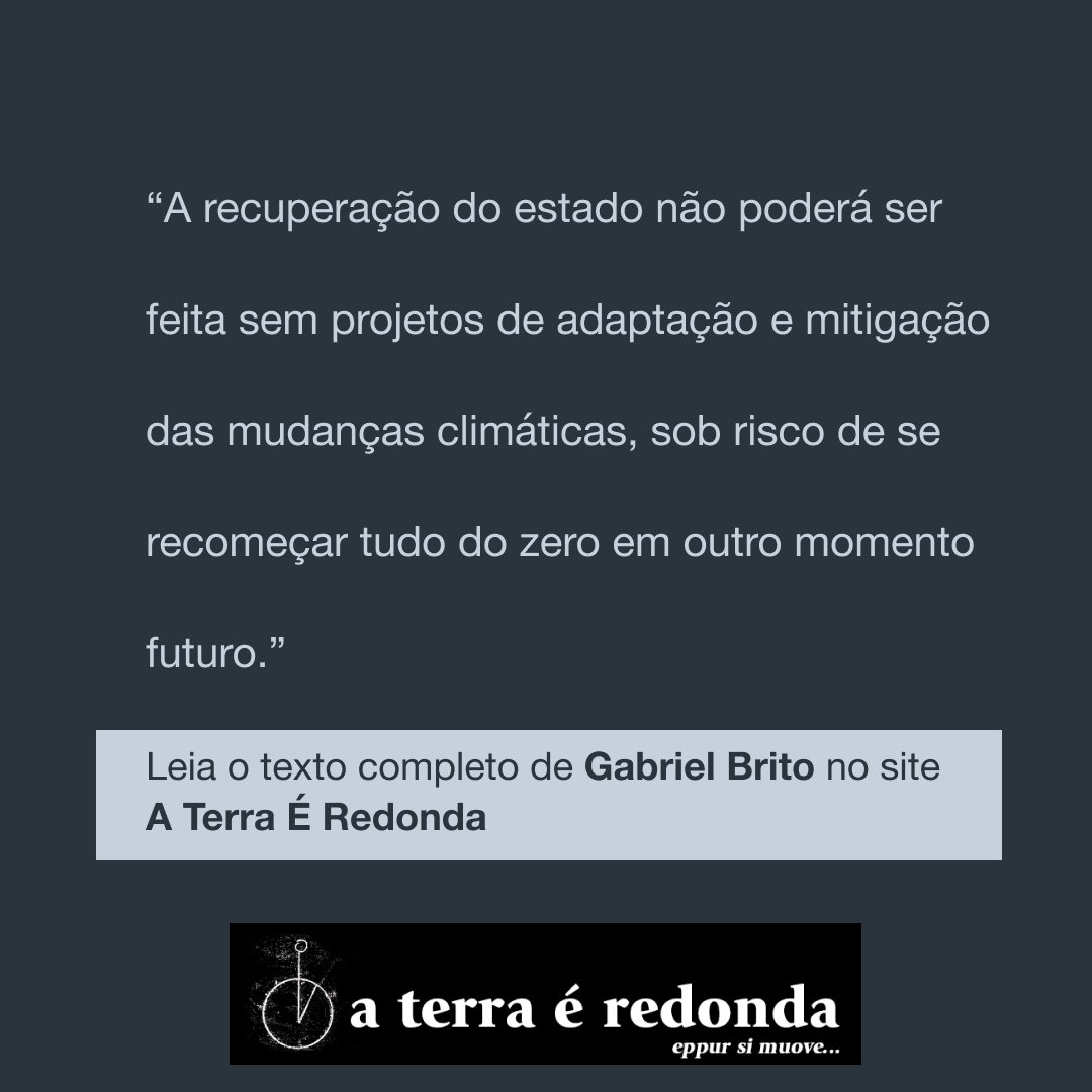 A reconstrução do Rio Grande do Sul impõe novo pacto civilizatório Por Gabriel Brito aterraeredonda.com.br/a-reconstrucao…