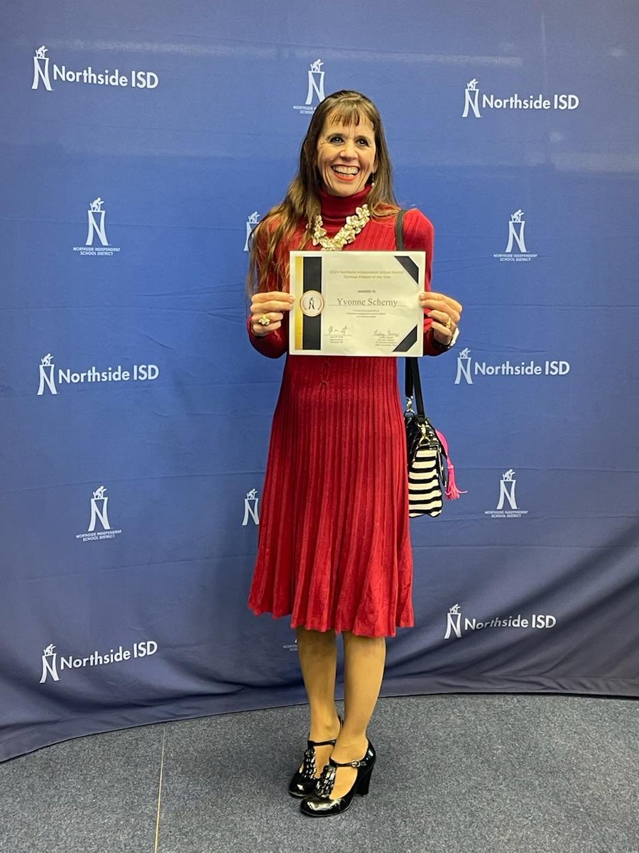 Congratulations to Raba's Outstanding NISD Partner of the Year, Yvonne Scherny!! Thank you for the countless hours you have dedicated to our Raba staff & students every day! #TeamRaba
