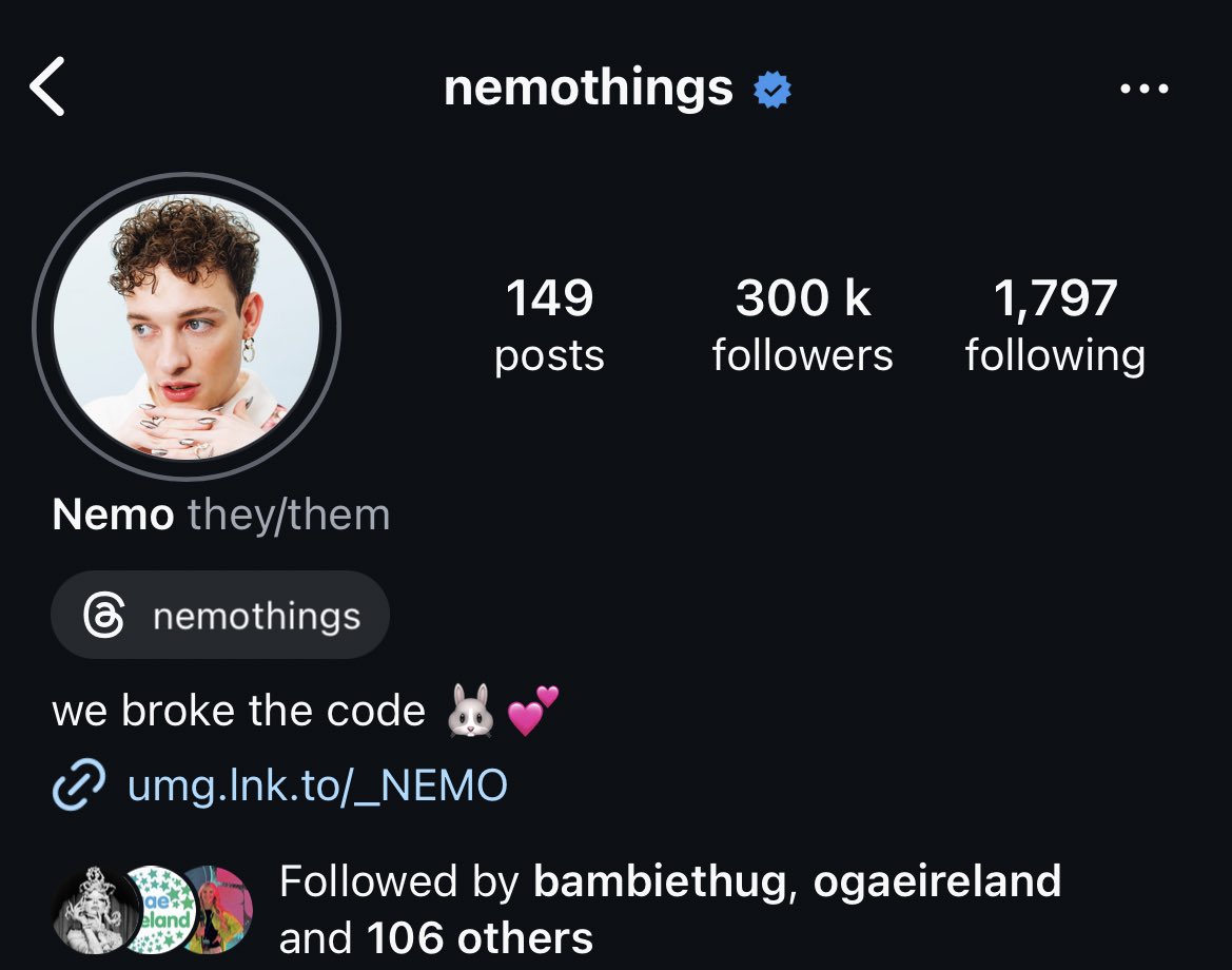 nemo’s bio😍