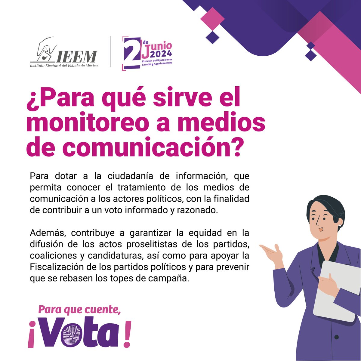 ¿Sabes para qué sirve el monitoreo a medios de comunicación? #Infórmate 🤓 #Elecciones2024MX #ParaQueCuenteVota #2deJunio