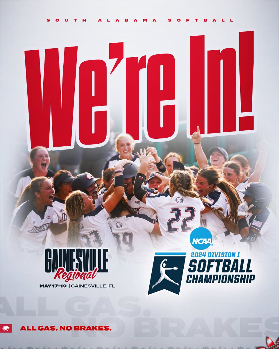 We're headed to Gainesville again!

Jags to open up with Florida Atlantic on Friday at 1:30 pm (CT)!

#AllGasNoBrakes #RoadToWCWS