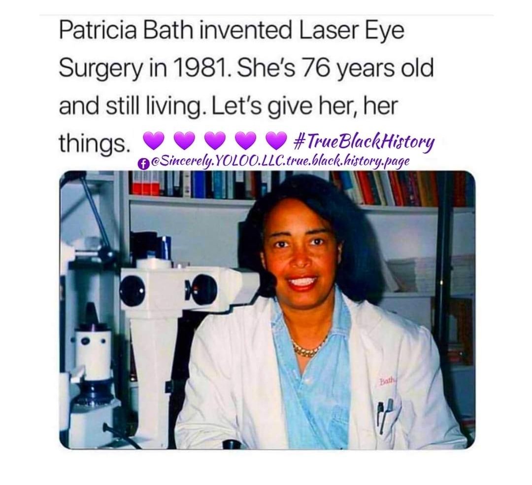 This blk woman invented LASER EYE SURGERY ..PERIODT 🔥🔥