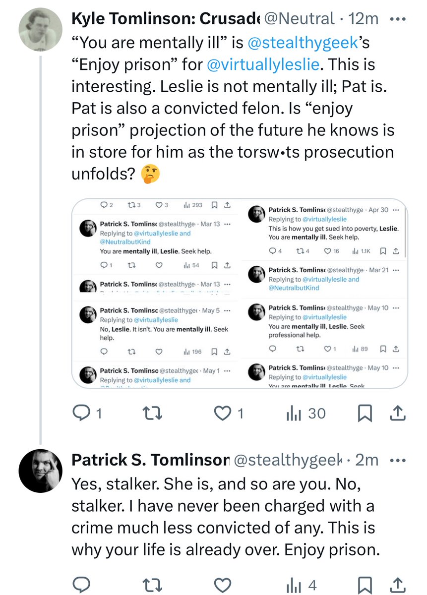 Fuck off, Pat. Leave me out of it. Leslie deserves something special. I won’t let you ruin it. I won’t. @stealthygeek 
(Leslie, we all know who’s mentally ill. Love ya, toots.)