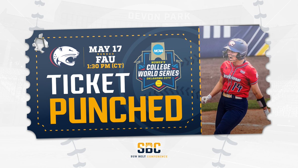 𝗦𝗢𝗨𝗧𝗛 𝗔𝗟𝗔𝗕𝗔𝗠𝗔 𝗦𝗨𝗥𝗚𝗘𝗦 𝗢𝗡.

<a href="/SouthAlabamaSB/">South Alabama Softball 🥎</a> will make its sixth NCAA Tournament appearance in program history and its first since 2021 in the Gainesville Regional. The Jags took down six opponents ranked in the Top 25 this season. #SunBeltSB  ☀️🥎