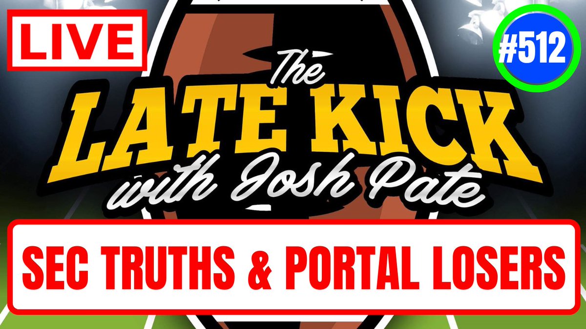 🚨LATE KICK LIVE ALERT🚨 🗣️Winners & Losers & Truths Edition... 📌 Portal winners & losers 📌 Entire SEC post-spring snapshot 📌 FSU Mood 📌 New CFB rivalries Join LIVE ➡️ youtube.com/watch?v=aTo6vg…