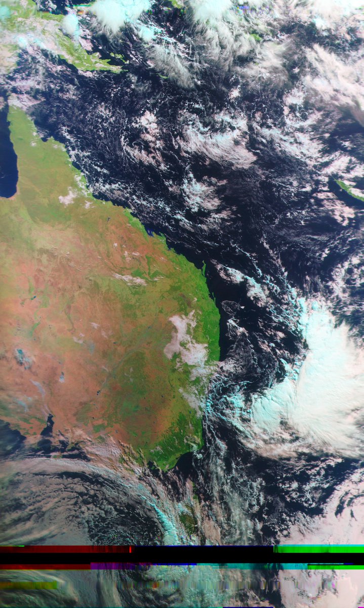 #MeteorMN2_3 morning 13 May AEST
#Satdump, #QFH, #Nooelec Noaa, #Airspy mini
#weather #LRPT #Satellite #Australia