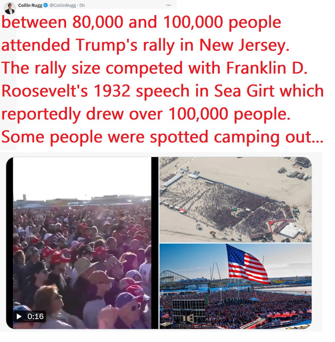 🇺🇸❤️PATRIOT FOLLOW TRAIN❤️🇺🇸 🇺🇸❤️HAPPY MOTHER'S DAY EVENING !❤️🇺🇸 🇺🇸❤️DROP YOUR HANDLES ❤️🇺🇸 🇺🇸❤️FOLLOW OTHER PATRIOTS❤️🇺🇸 🔥❤️LIKE & RETWEET IFBAP❤️🔥 🇺🇸❤️PRAY FOR TRUMP❤️🇺🇸 REPORT: Wildwood officials estimate that between 80,000 and 100,000 people attended Trump's rally