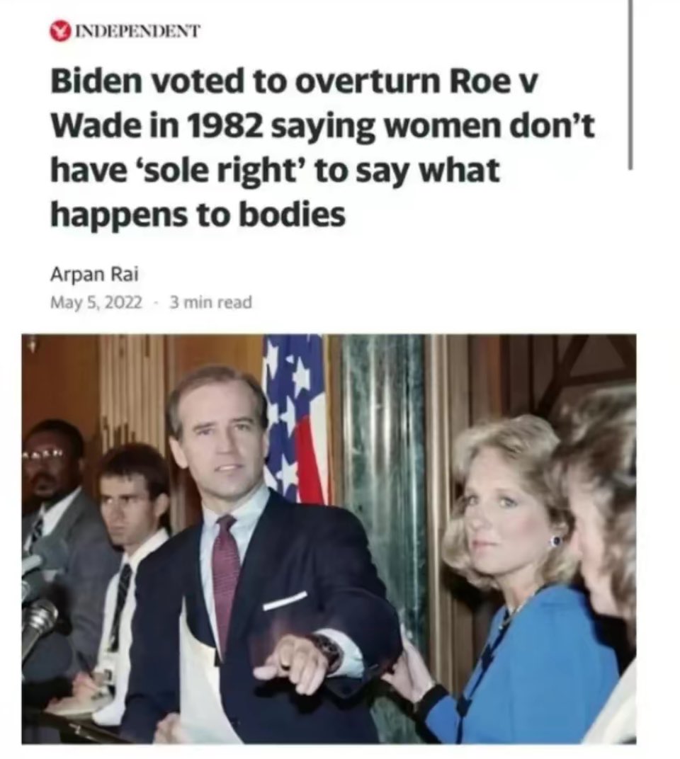 #REMEMBER when  #Biden #OverTurned #RoeVsWade #Abortion n 1982 Saying #Women #DONT have #SoleRight 2 r #Bodies- #Abortion is NOT #Healthcare What does it #Cure or #Prevent? #NOTHING Its #Kills #Signed #Adopted-I wouldnt b here 2day-if r   #GovtEmployees #supported #murder then