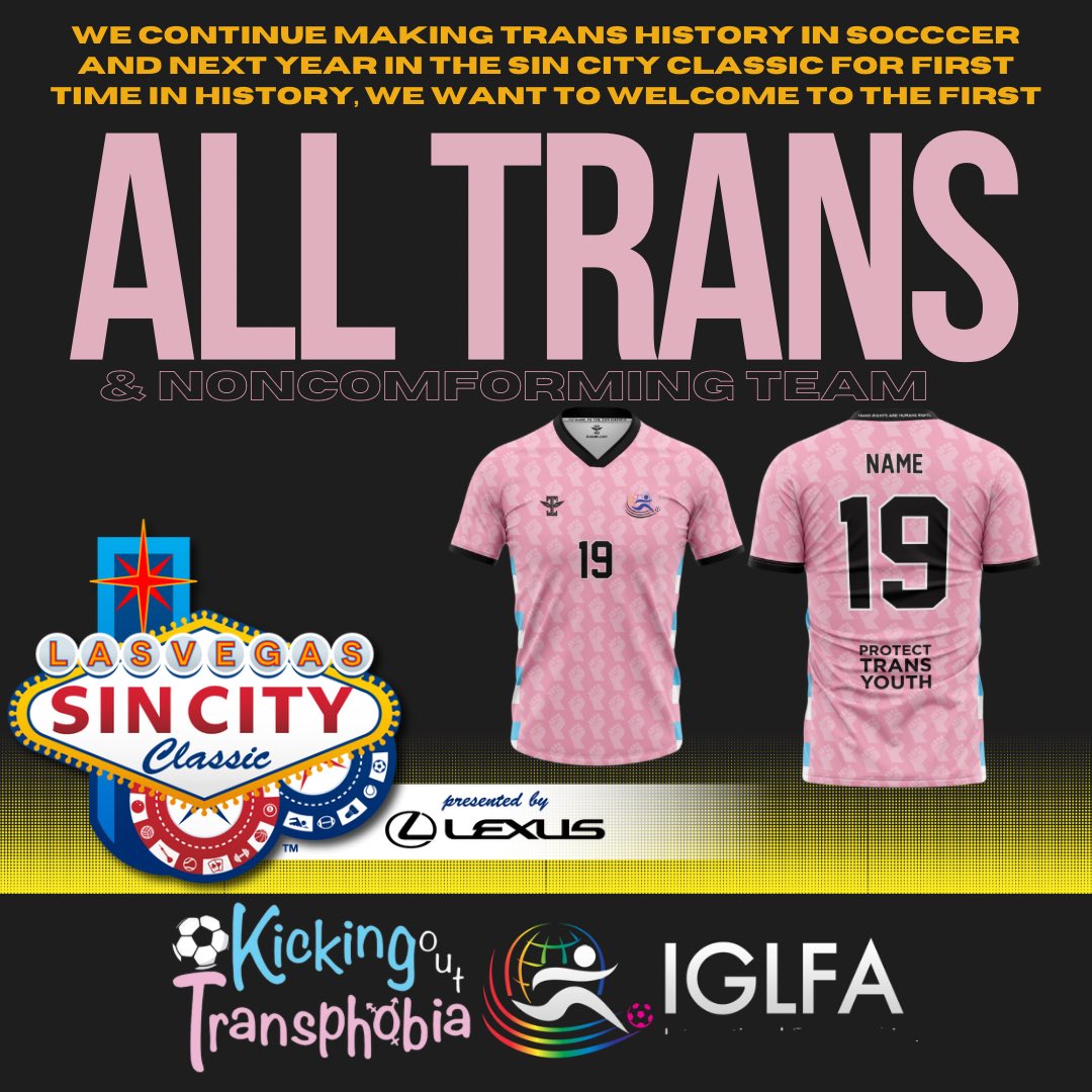 'Today, as #TransHistoryWeek comes to a close, we reflect on our journey. In Jan 2022, we made history with the first all-trans football match in the US. Excited to announce our plans for next year's @Sincityclassic, including forming an 'All Trans' soccer team to compete 🏳️‍🌈⚽🏳️‍⚧️