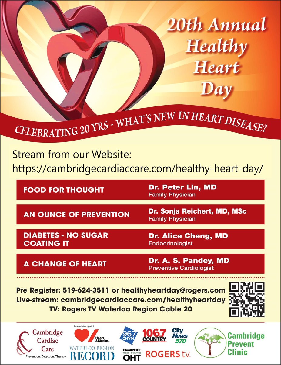 Dr Pandey Cardiology (@dr_pandey_heart) on Twitter photo #Cbridge #HealthyHeartDay is streaming anytime cambridgecardiaccare.com with a focus on #heart #health #diet #exercise #cholesterol #diabetes and novel strategies for #heartdisease #prevention. Email me your feedback: healthheartday@rogers.com #Cbridge #HealthyHeartDay is streaming anytime cambridgecardiaccare.com with a focus on #heart #health #diet #exercise #cholesterol #diabetes and novel strategies for #heartdisease #prevention. Email me your feedback: healthheartday@rogers.com