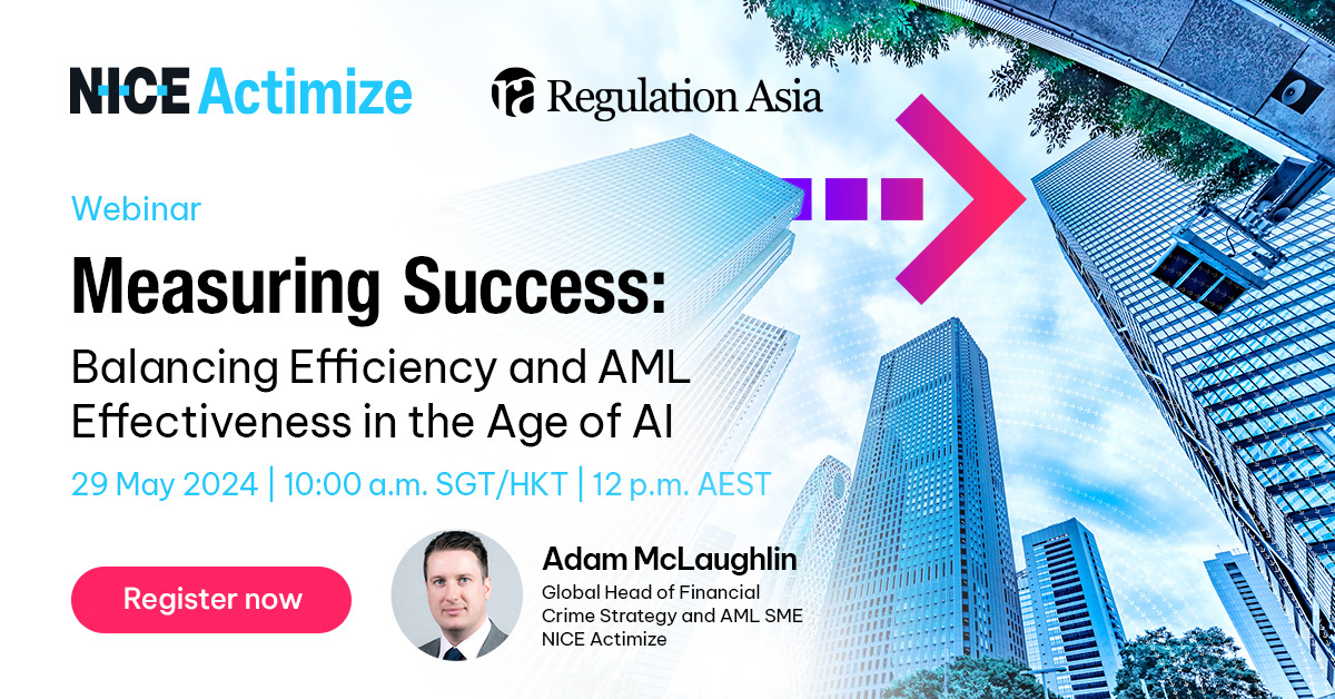 Leverage AI to speed up the efficiency of AML operations without diminishing effectiveness in risk detection.

Find out how: regulationasia.com/events/webinar…

#AML #AntiMoneyLaundering #FalsePositive #RiskMitigation #AI