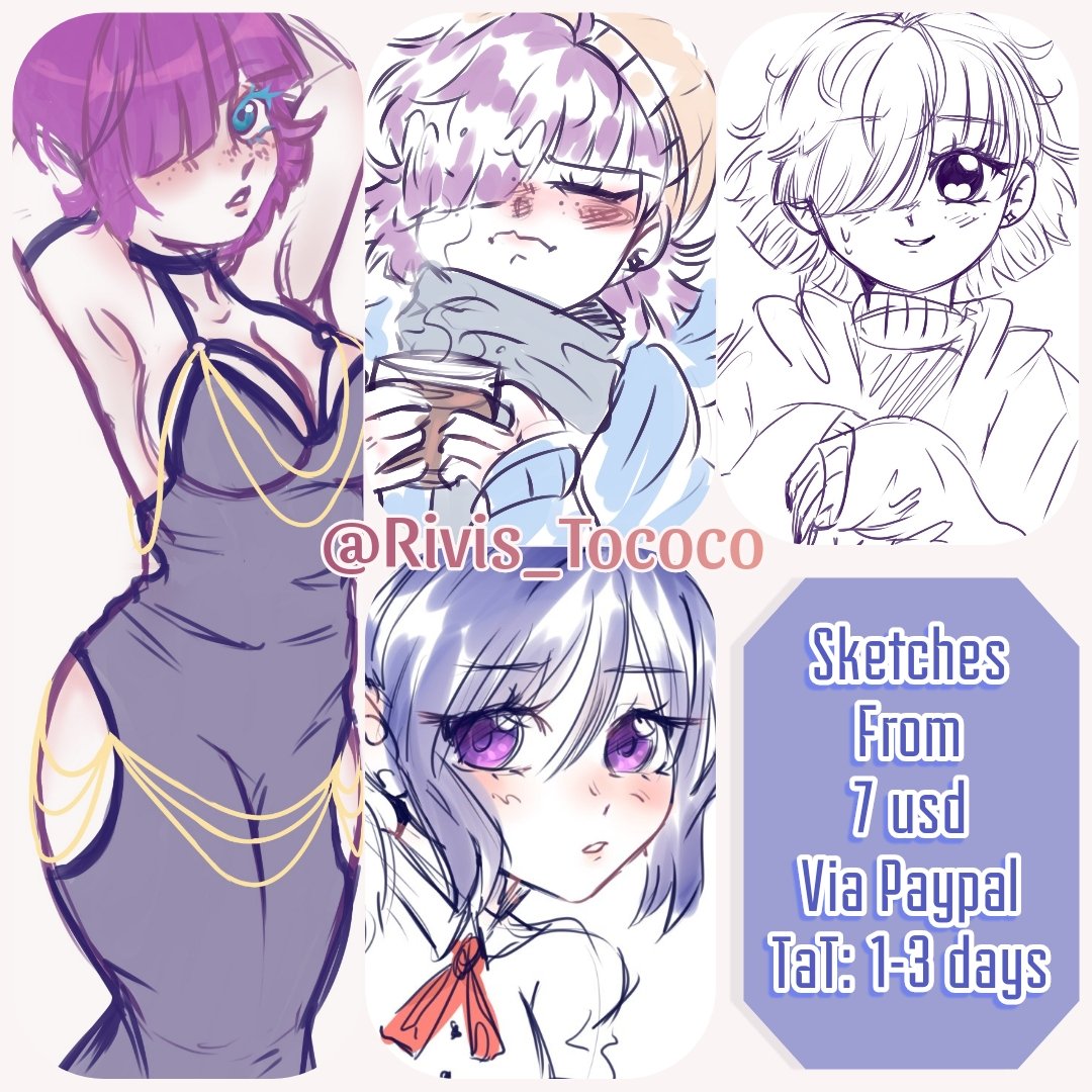Hi~~ i have sketch commissions open from 7 usd

#commissionopen #opencommission #commissions #sketchart #artshare 

I really appreciate rts and likes♡♡
Have a good week☆