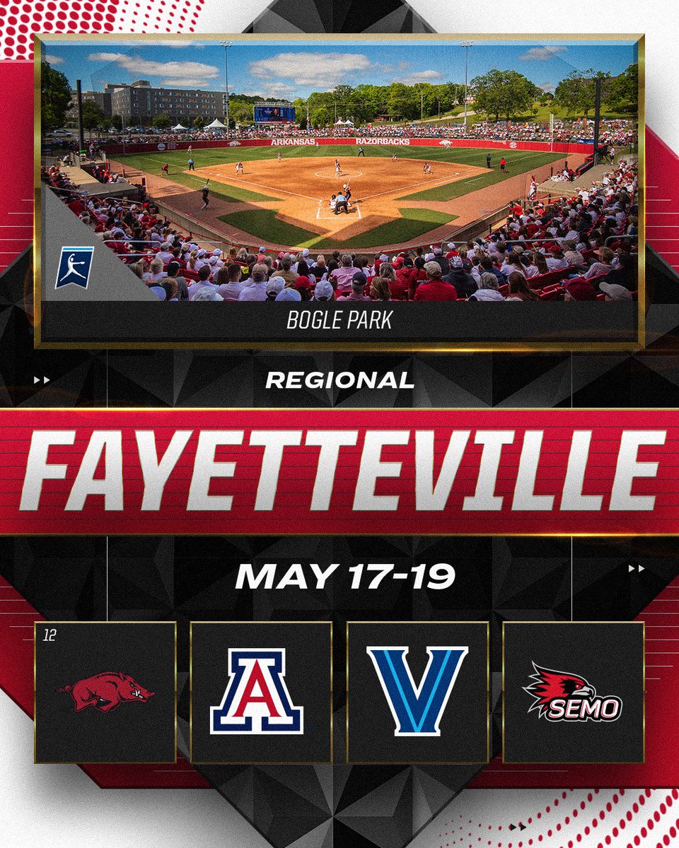Fayetteville Regional 📅 May 17-19 (12) @RazorbackSB @ArizonaSoftball @VUSoftball @SEMOsoftball #RoadToWCWS