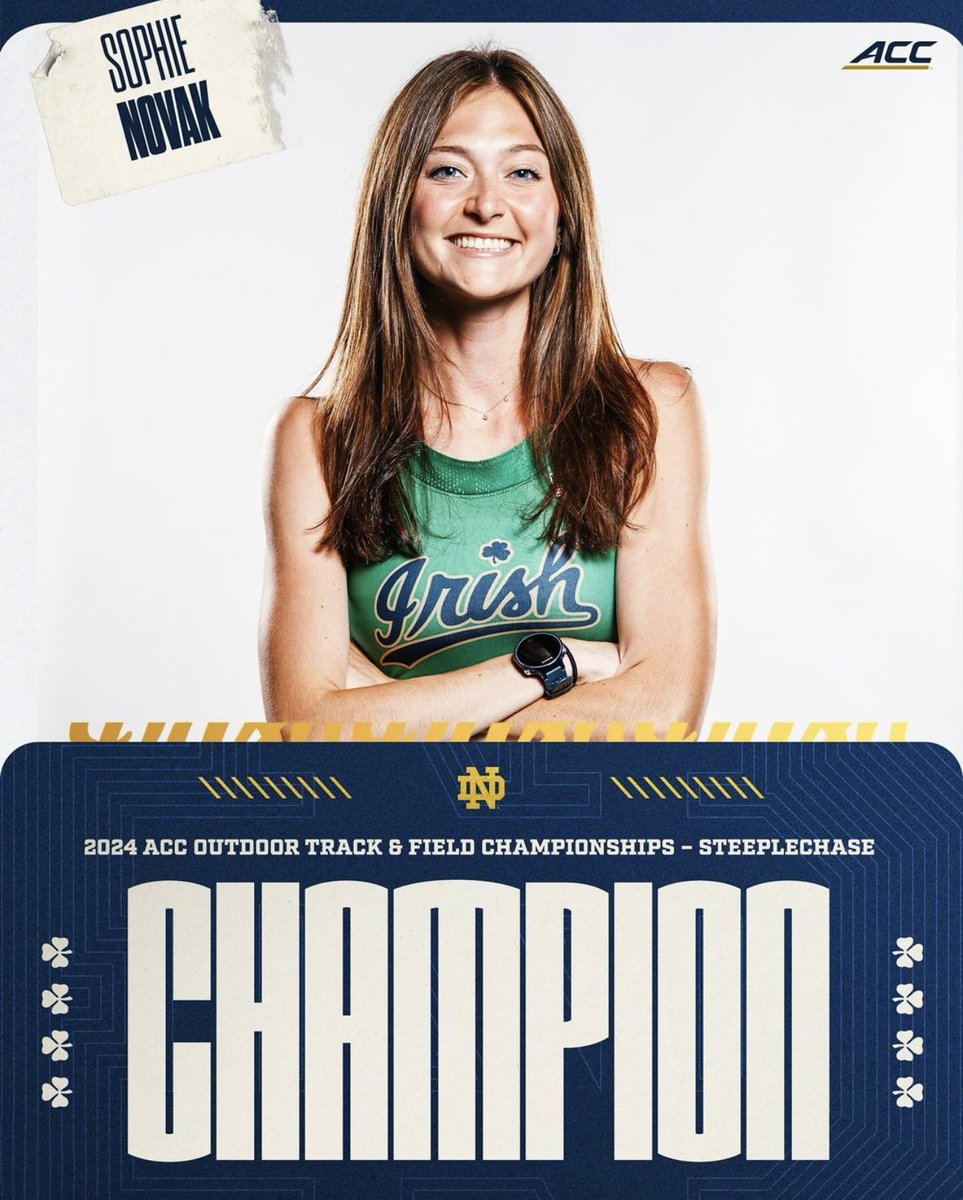 CHAMPIONS x 3 🏆 @OMarkezich | ACC 5K Champion Madison Schmidt | ACC High Jump Champion @SophieNovak7 | ACC Steeplechase Champion #GoIrish | @NDXCTF