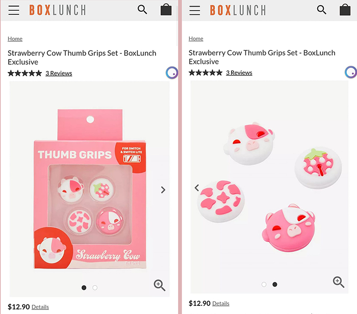 nalem's tweet photo. New products I developed for work!

Available at Boxlunch [the Switch thumb grips] and Hot Topic [the enamel pins] https://t.co/NgIMdwf7Ol