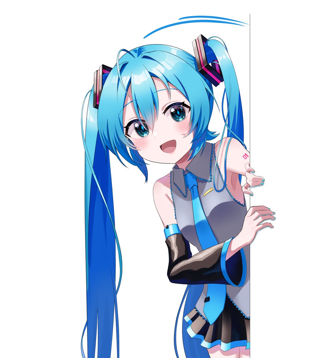 hatsune miku 1girl solo long hair looking at viewer blush smile open mouth  illustration images