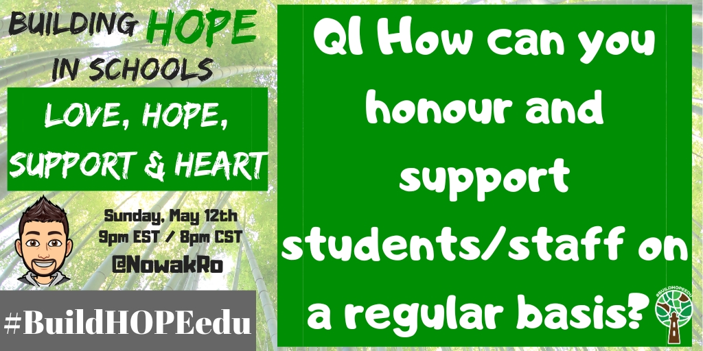 Q1 How can you honour and support students / staff on a regular basis?

#BuildHOPEedu