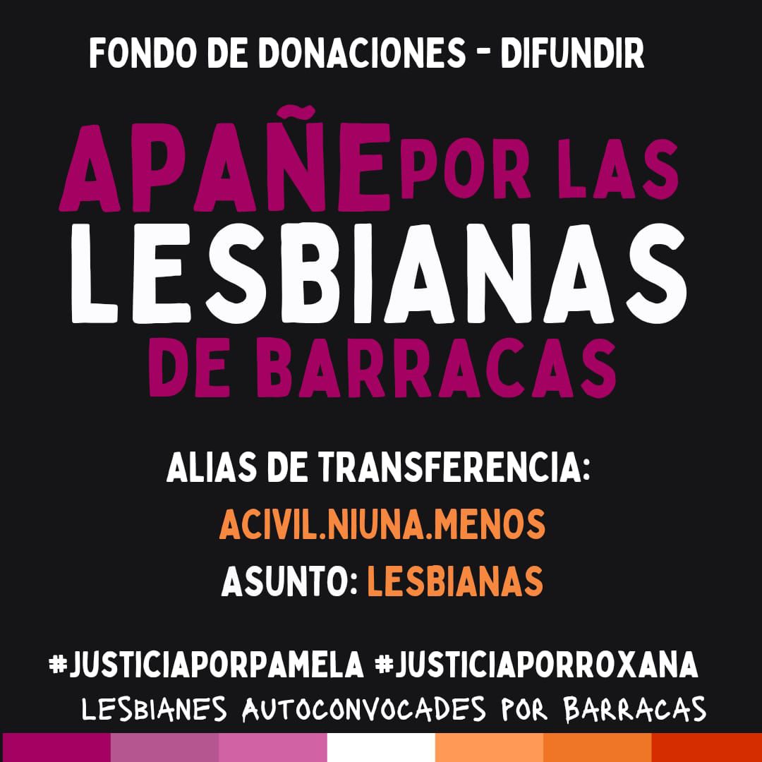 GeneroCTA's tweet image. MASACRE LESBOODIANTE DE BARRACAS
Justicia por Pamela, Roxana y Andrea.

Adherimos a la convocatoria:
Lunes 13: concentra en tu ciudad
📍CABA: Plaza Colombia. Barracas. Montes de Oca 800
⏱️18h

👉🏼Fondo de donaciones. Difundir
Los discursos de odio matan. El Estado es responsable