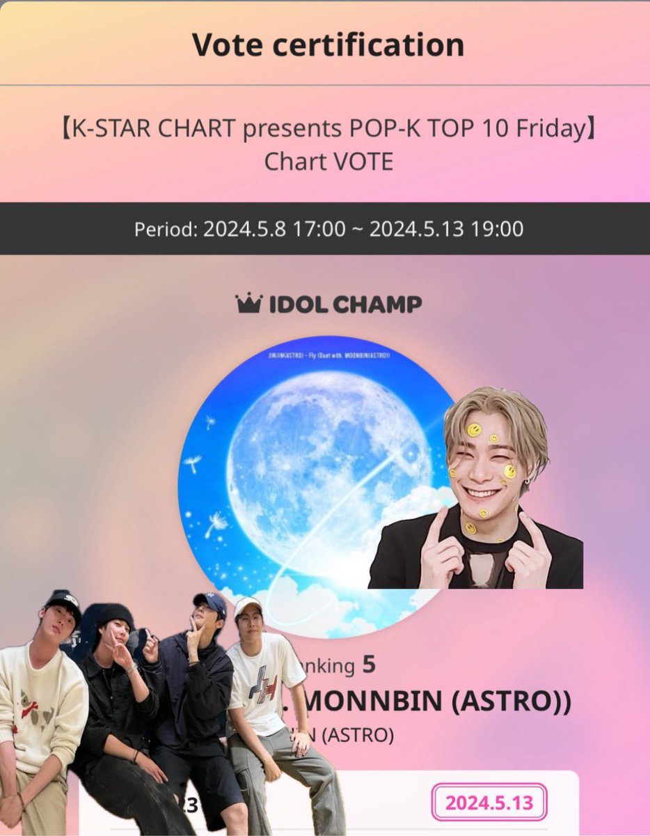All_Good2021's tweet photo. #Fly #JINJIN #MOONBIN
#MONNBIN
#STAY #CHAEUNWOO
#Circles #ASTRO
#ROCKY #With_You
https://t.co/0HvJ77Xh6X…
【K-STAR CHART presents POP-K TOP 10 Friday】 Chart VOTE https://t.co/5Ln5sFfITM