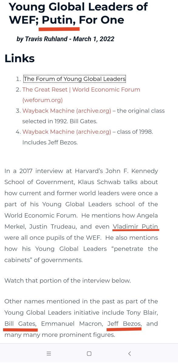 Almost incredible how the WEF loves this Zelensky. Was it them who chose him to lead Ukraine? Putin was a young global leader and is often mentioned on the WEF site.
