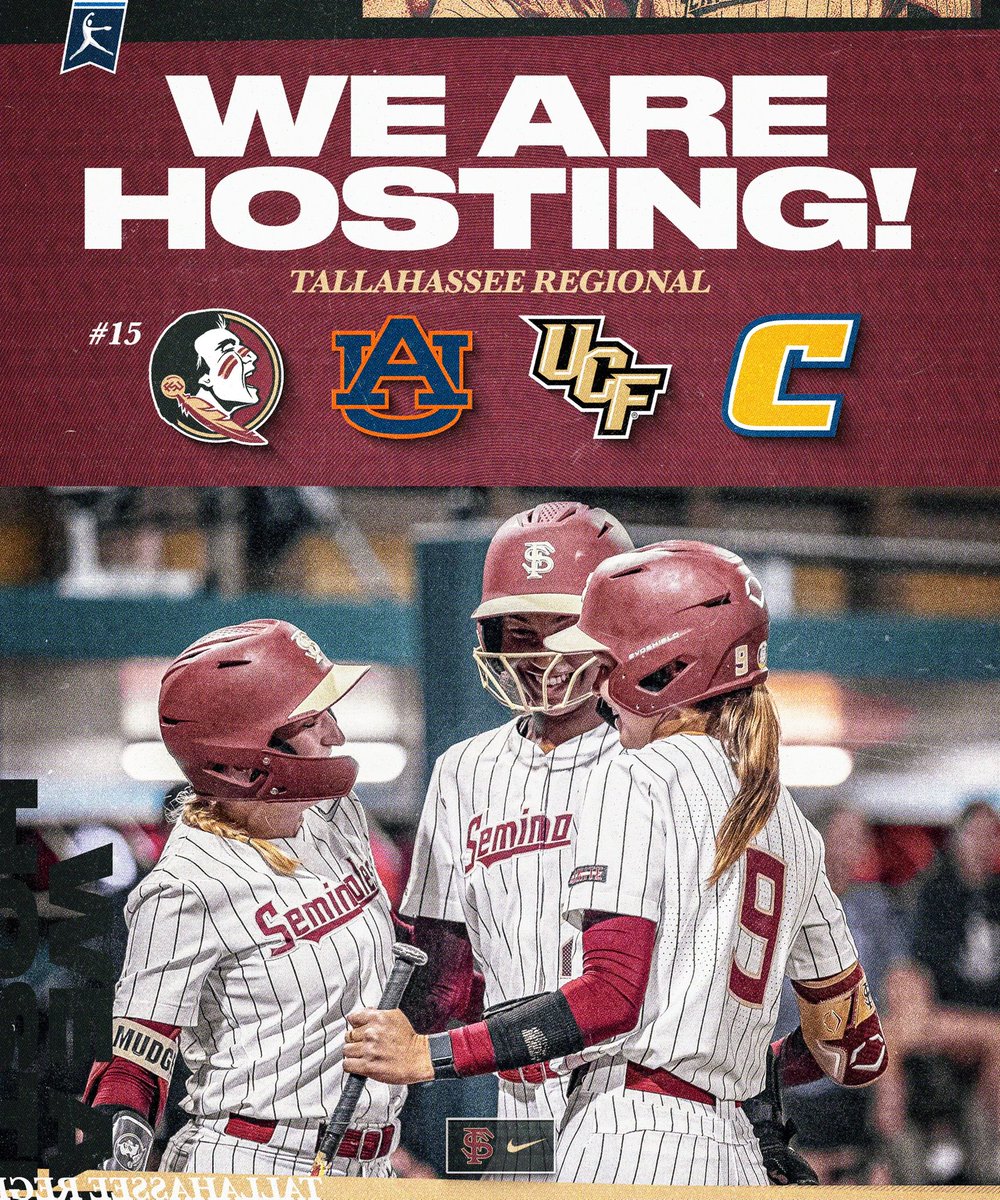 We’ll see y’all at The Plex this weekend‼️‼️‼️ Noles will be hosting their 10th consecutive NCAA Regional 🍢 #ALL4ONE