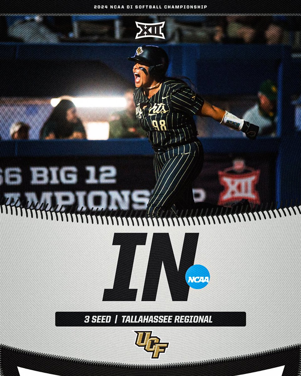 Big 12 Conference (@big12conference) on Twitter photo Let's dance, <a href="/UCF_Softball/">UCF Softball</a> โผ๏ธ
๐ Tallahassee, Florida
๐๏ธ Seminole Softball Complex
๐ 30-23 (12-15 Big 12)
๐ Florida State, Auburn & Chattanooga
#Big12SB | <a href="/NCAASoftball/">NCAA Softball</a> Let's dance, <a href="/UCF_Softball/">UCF Softball</a> โผ๏ธ
๐ Tallahassee, Florida
๐๏ธ Seminole Softball Complex
๐ 30-23 (12-15 Big 12)
๐ Florida State, Auburn & Chattanooga
#Big12SB | <a href="/NCAASoftball/">NCAA Softball</a>