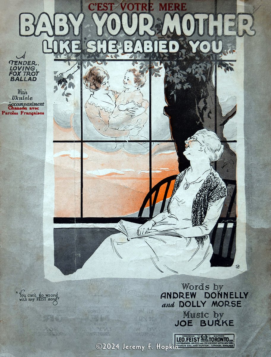 Hoping those who celebrate had a wonderful Mother's Day! 📷 - Here's 'Baby your mother like she babied you', Canadian sheet music by Leo Feist Ltd. of Toronto, from my collection. #mothersday #music #sheetmusic #torontohistory #tdot #the6ix #toronto #canada #hopkindesign